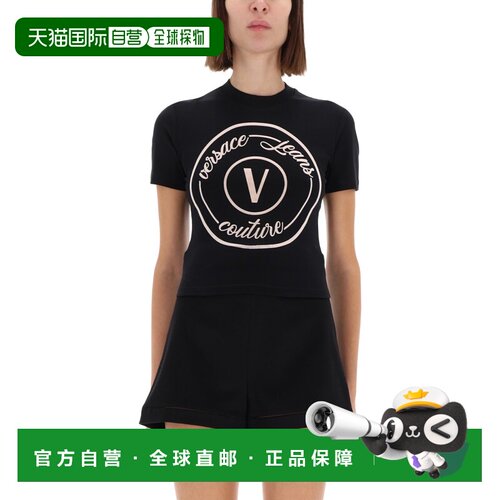 1h可退 香港直邮VERSACE JEANS 女士T恤 79HAHE04CJ02E899 AW2025