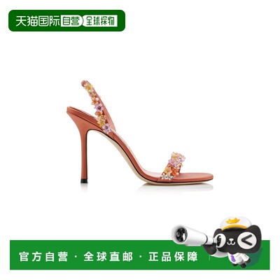 1h可退 美国直邮Jimmy Choo 周仰杰 女士 Jenn 雏菊印纹绸缎凉鞋