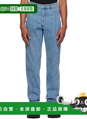 香港直邮Mugler 穆勒 男士 蓝色 Spiral 牛仔裤 23W6PA0327211