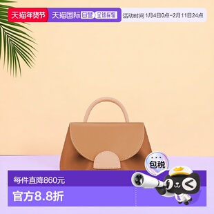 自营欧洲直邮POLENE Numero Un Nano女士驼色小牛皮手提包