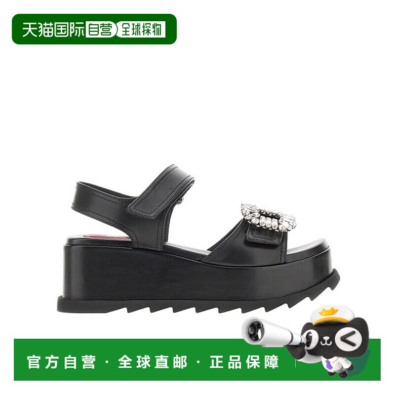 香港直邮Roger Vivier 珠宝扣皮革凉鞋 RVW7754239091T