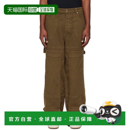 1h可退 香港直邮off-white 男士 卡其色 Gothic Drill Relaxed 长