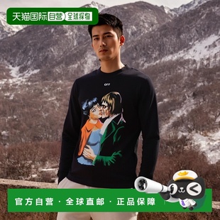 T恤 印花图案长袖 OMAB021R19185003 White 香港直邮Off