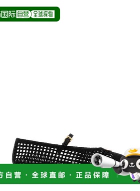 1h可退 香港直邮Prada 普拉达 女士 黑色钩编芭蕾平底鞋 1F364OF0