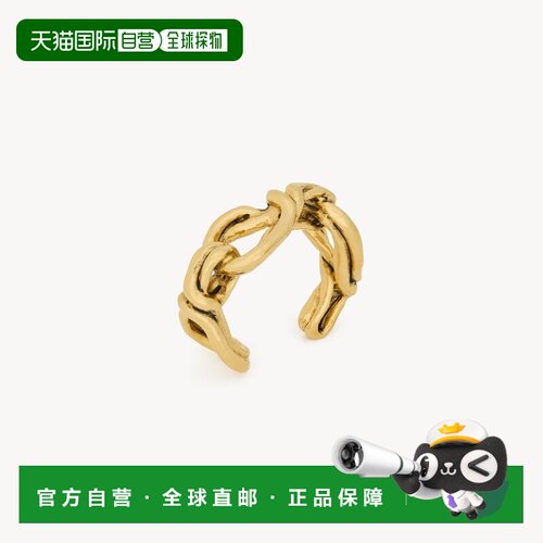 自营欧洲直邮YSL圣罗兰 女士古金色黄铜扭结手镯