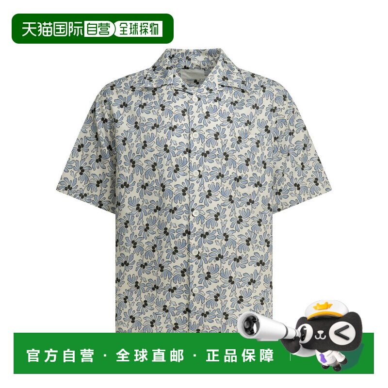 1h可退 香港直邮Prada 普拉达 男士 印花短袖衬衫 UCS41419GU