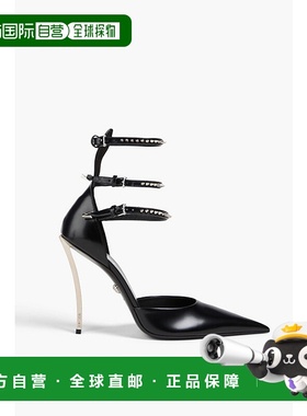 香港直邮versace 范思哲 女士 黑色 Spiked Pin-Point 高跟鞋 100