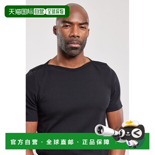 自营欧洲直邮Armor Lux 男士黑色棉白兰度领短袖T恤