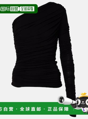 香港直邮AGOLDE 女士 Annette 不对称褶皱上衣 black黑色 舒适时