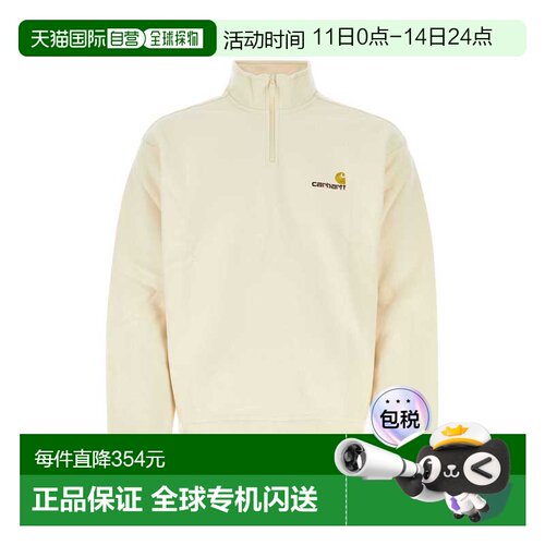 香港直邮CARHARTT WIP 男士 American Script 米白色棉混纺半拉链