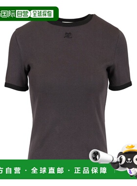 1h可退 香港直邮Courreges 女士 灰色 Heritage T恤 125JTS017JS0