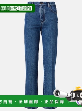 香港直邮Loro Piana 诺悠翩雅 女士 Brooke 中腰短款直筒牛仔裤