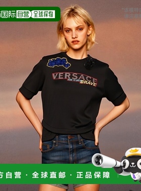 香港直邮Versace 经典字母logo短袖卫衣 VEA78080A2181831008拉链