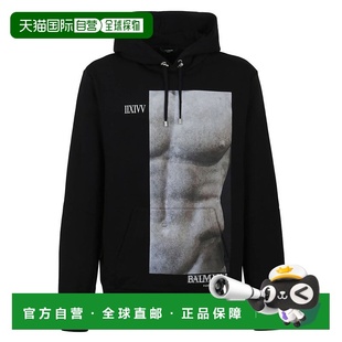 1h可退 香港直邮Balmain 巴尔曼 男士 Statue 印花连帽运动衫 AH0
