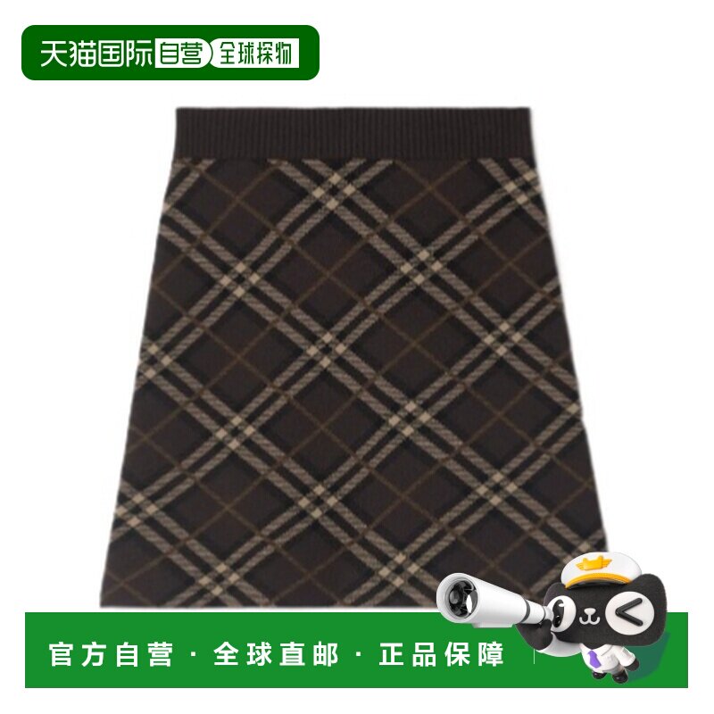1h可退 香港直邮BURBERRY 女士半身裙 81142031 CO 花色 格纹羊毛