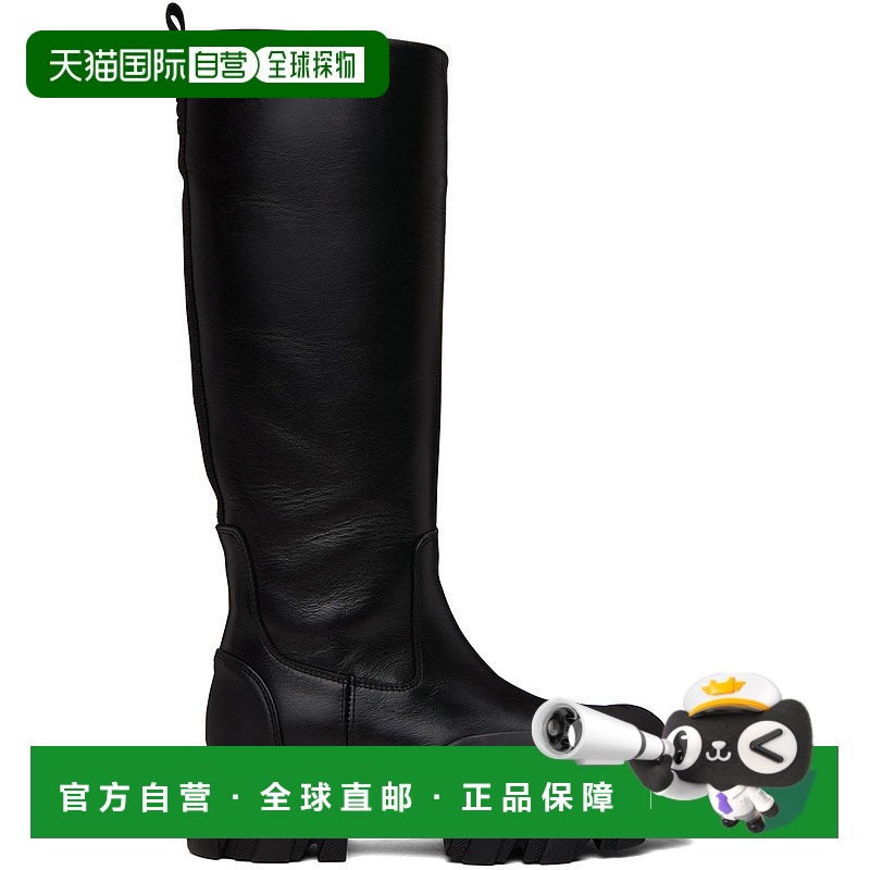 香港直邮GANNI 甘尼 女士 黑色 Cleated Tubular 高筒靴 S2307