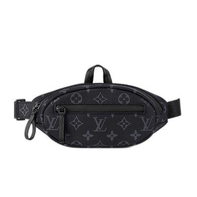 自营欧洲直邮LV/路易威登 ceinture Catch男士黑色帆布腰包斜挎包