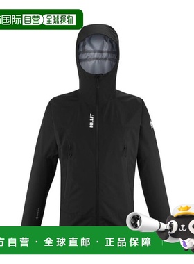 自营欧洲直邮MILLET SENECA男士黑色再生聚酯连帽冲锋衣夹克外套