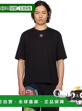 1h可退 香港直邮Marine Serre 男士 黑色 Organic Cotton Plain T