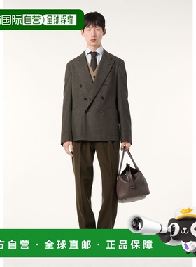 自营欧洲直邮Loro Piana 男士黑色初剪羊毛夹克外套