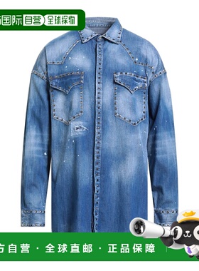 香港直邮Dsquared2 二次方 男士 牛仔布衬衫 blue蓝色 舒适时尚