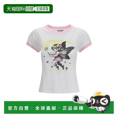 1h可退 香港直邮GANNI 甘尼 女士 Fairy 印花棉质T恤 A1050144151