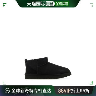 香港直邮Ugg 女士 Ultra 黑色绒面革经典款迷你短靴 1116109B