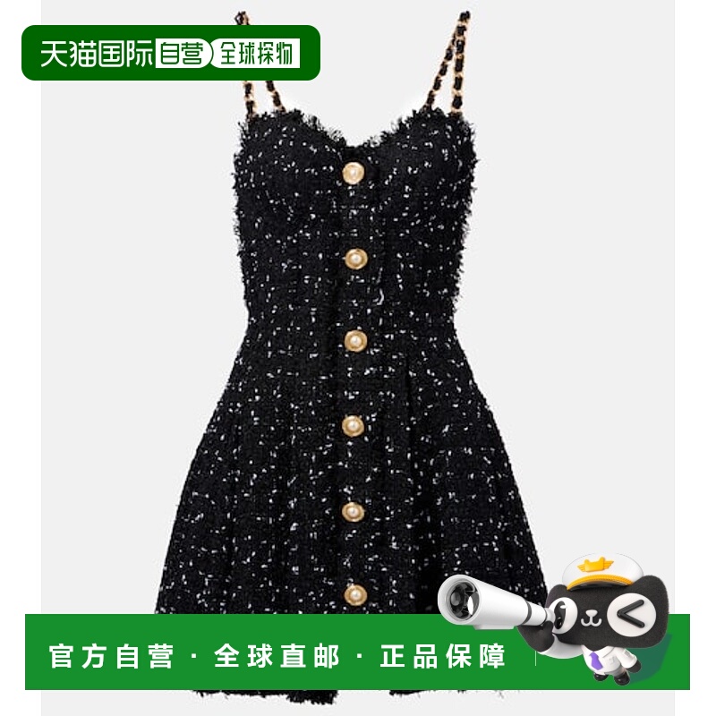 香港直邮Balmain 巴尔曼 女士 金银锦缎花呢迷你连衣裙