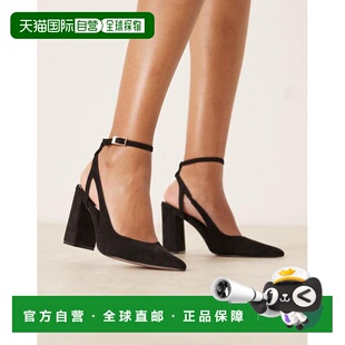香港直邮ASOS 女士 设计宽版佩斯利高筒粗跟鞋(黑【付后1h可退】