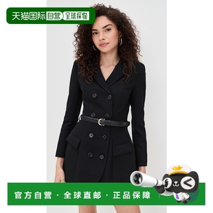 1h可退 香港直邮Self-Portrait 女士 黑色羊毛绉纱迷你连衣裙