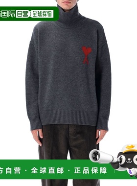 1h可退 香港直邮Ami Paris 男士 AMI AMI DE COEUR 巴黎黑色羊毛