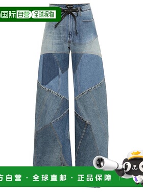 香港直邮Tom Ford 汤姆 福特 女士 拼布高腰阔腿牛仔裤 000998