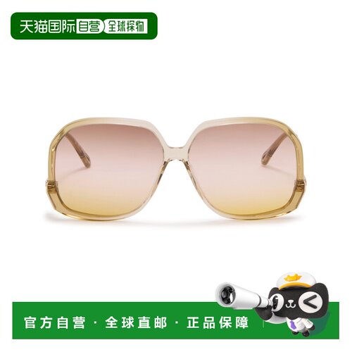 自营欧洲直邮CHLOE蔻依 Chloe Wavy 女士金色/渐变裸色大方形太阳