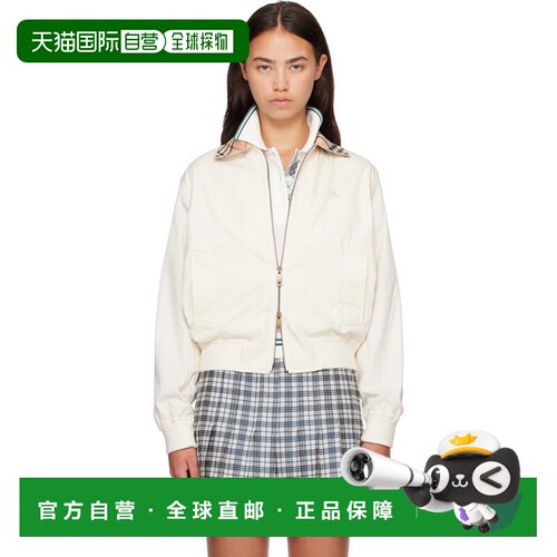 香港直邮Burberry 巴宝莉 女士 灰白色 Cropped Tropical Gabardi