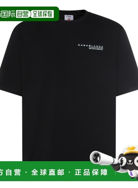 香港直邮Casablanca 男士 黑色棉质T恤 MSP26JTS04406