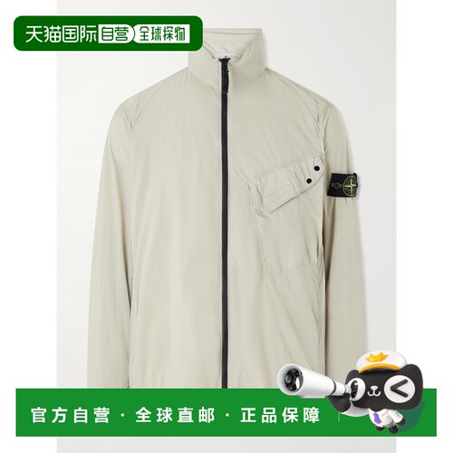 香港直邮Stone Island 石头岛 男士 Logo-Appliqued 件染紧身夹克