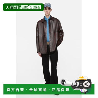 自营欧洲直邮Acne Studios  FW25男士红色/黑色小羊皮夹克