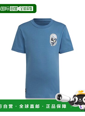 1h可退 香港直邮Adidas 女童 T恤童装 HK9802KBLU blue蓝色 舒适