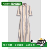 香港直邮Staud 衬衫 女士 1h可退 Joan 条纹棉混纺府绸长款 式 连衣