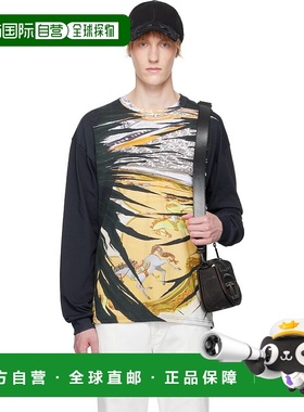 香港直邮Diesel 迪赛 男士 黑色 & 黄色 T-Boxt-Ls-R2 T 恤 A1965