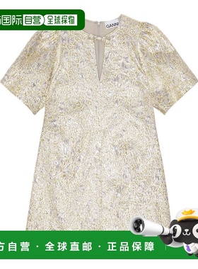 1h可退 香港直邮GANNI 甘尼 女士 A字迷你裙 W0036 metal金属色