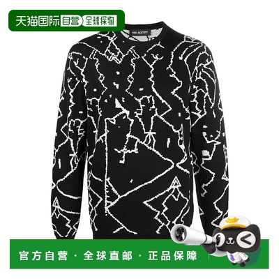香港直邮Neil Barrett 嵌花针织长袖毛衣套衫男装 BMA1134P644C