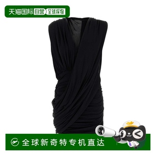 黑色弹力绉纱迷你连衣裙 1h可退 女士 香港直邮magda 2557 butrym