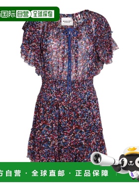 1h可退 香港直邮ISABEL MARANT 女士 粉色蓝色粘胶纤维迷你连衣裙