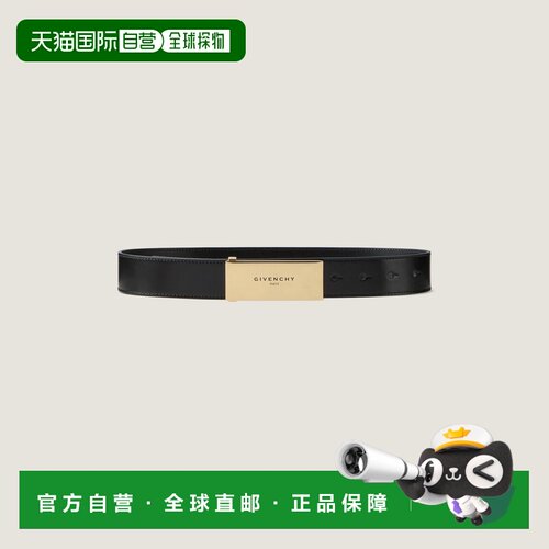 自营欧洲直邮Givenchy纪梵希 Label女士黑色Box皮革腰带皮带