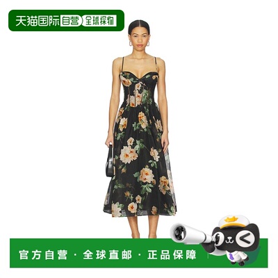 1h可退 香港直邮ZIMMERMANN 女士 Luna 束腰中长连衣裙 8178DS261