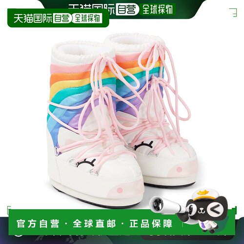 1h可退 香港直邮moon boot 月亮靴 女童 Icon Unicorn 印花雪地靴