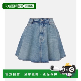 Paris 舒适时尚 女士 blue蓝色 牛仔迷你半身裙 香港直邮Ami