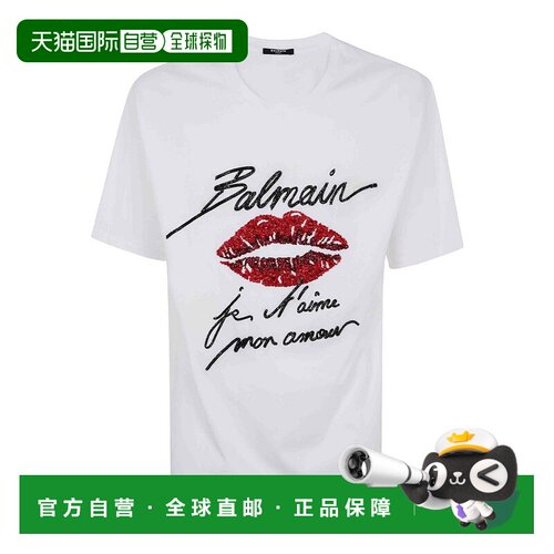 1h可退 香港直邮BALMAIN 男士T恤 EH1EH170PC74GQV AW2025 白色 E