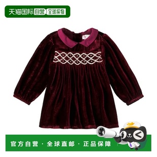 香港直邮Bonpoint 婴儿 Trinite 罩衫式天鹅绒连衣裙童装